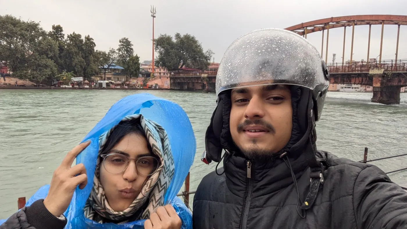 Together by the river on our trip